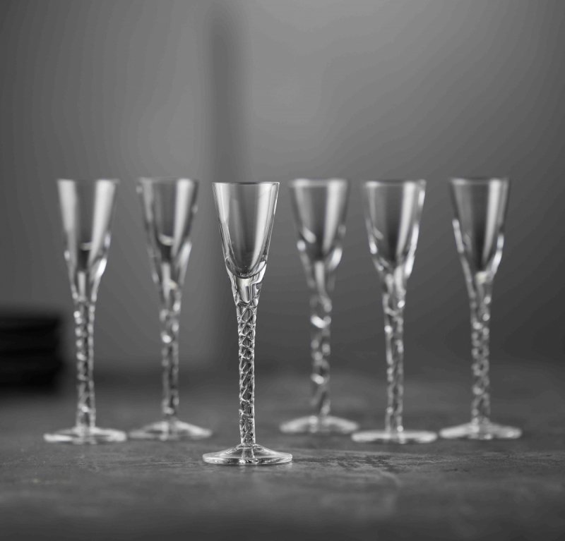 Lyngby Glass AQUAVIT PARIS Kieliszki do Wódki, Likierów, Nalewek 6 Szt. 25 ml / Bezbarwne
