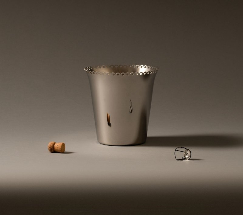Alessi EDGES Il Tornitore Matto - Cooler - Kubełek na Wino / Powłoka Mosiądzu