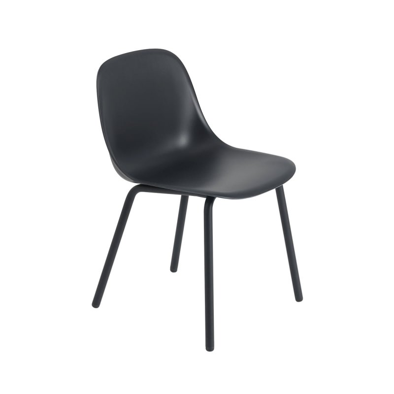 Muuto FIBER OUTDOOR Krzesło Ogrodowe - Zewnętrzne / Czarne