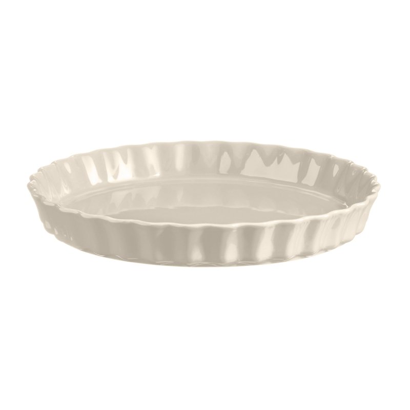 Emile Henry NATURAL CHIC Ceramiczna Forma do Tarty 28 cm / Kremowa