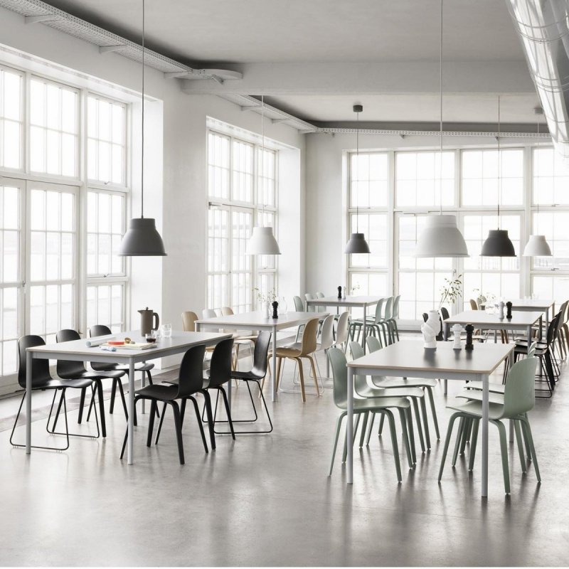 Muuto BASE Stół 190x85 cm Czarny - Blat Linoleum