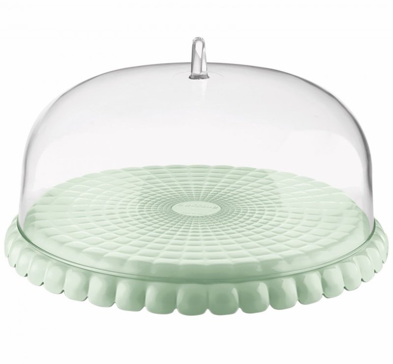 Guzzini TIFFANY Niska Patera z Kloszem do Ciasta 36 cm / Pistacjowa
