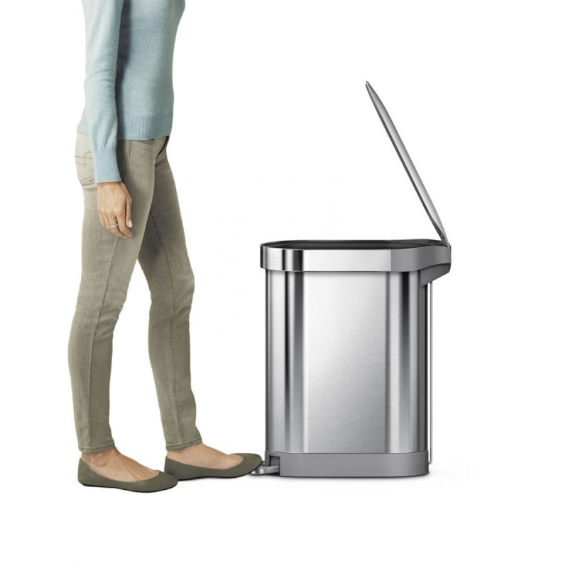 simplehuman SLIM Kosz na Śmieci 45 l Pedałowy Stal FPP - Srebrny