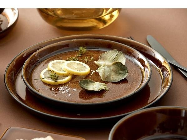 Bitz GASTRO Talerz Obiadowy 21 cm 6 Szt. Czarny - Środek Amber