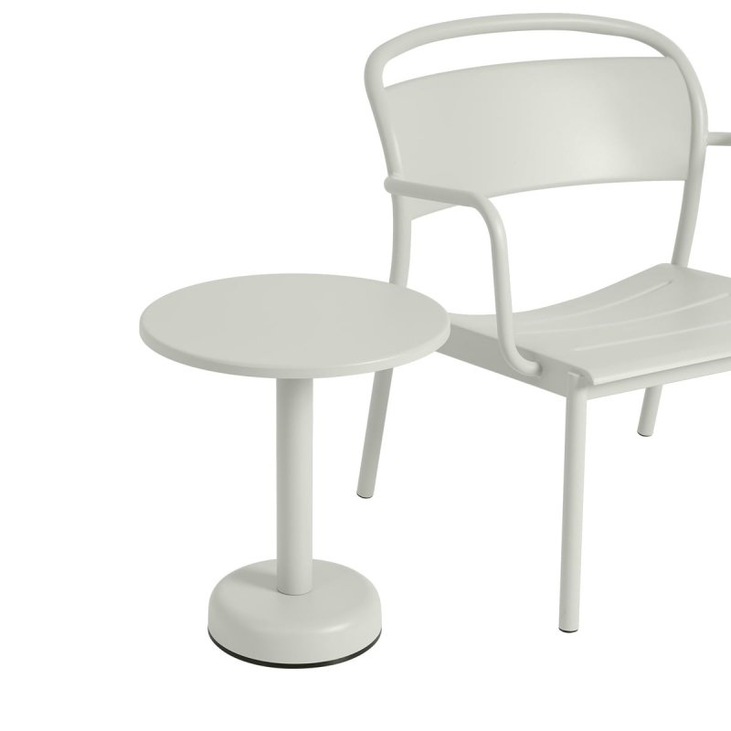 Muuto LINEAR OUTDOOR Stalowy Stolik Kawowy Ogrodowy - Zewnętrzny / Jasnoszary
