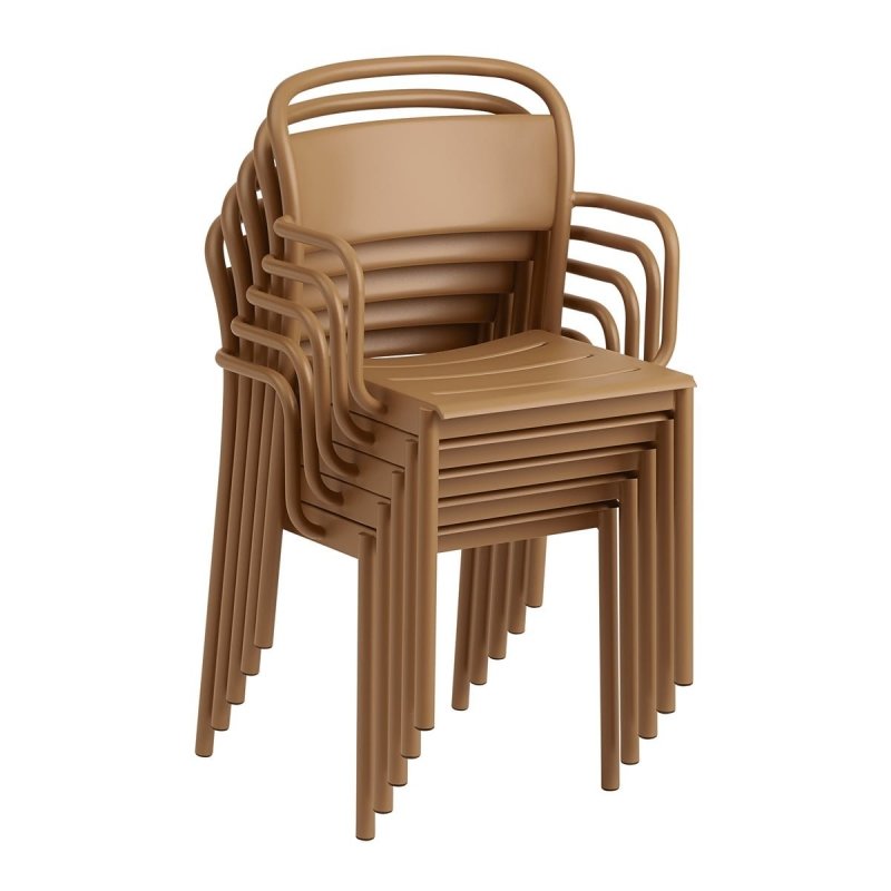 Muuto LINEAR Ogrodowe Krzesło Metalowe z Podłokietnikiem / Niebieskie