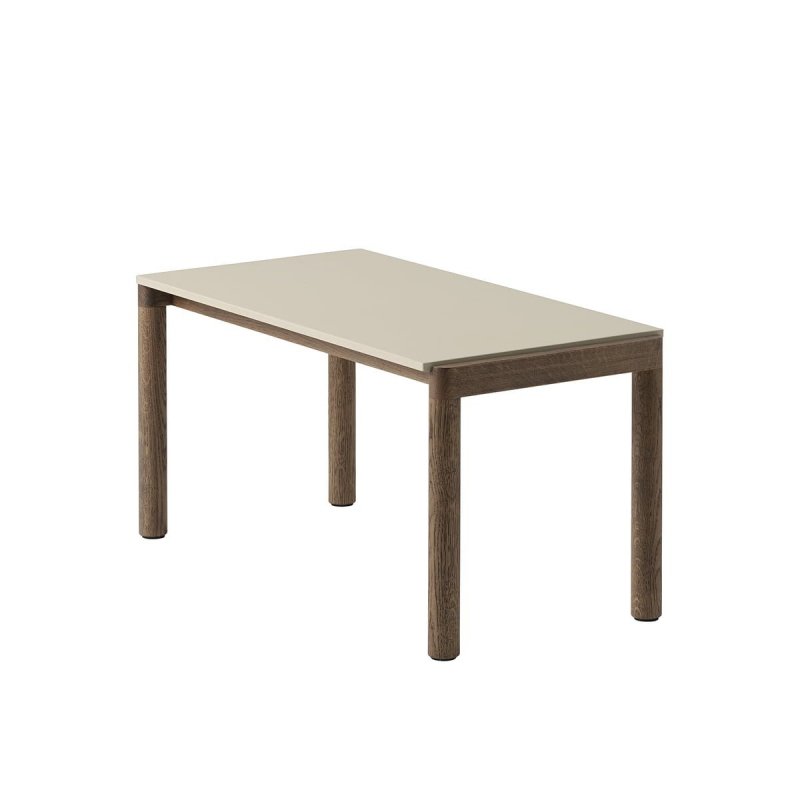 Muuto COUPLE Stolik Kawowy z Ceramicznym Blatem 84x40 cm / Ciemny Dąb - Blat Gładki Piaskowy Sand