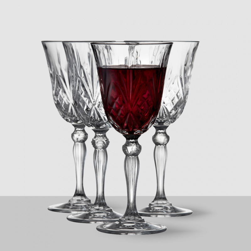 Lyngby Glass MELODIA Kryształowe Kieliszki do Czerwonego Wina 270 ml 4 Szt.