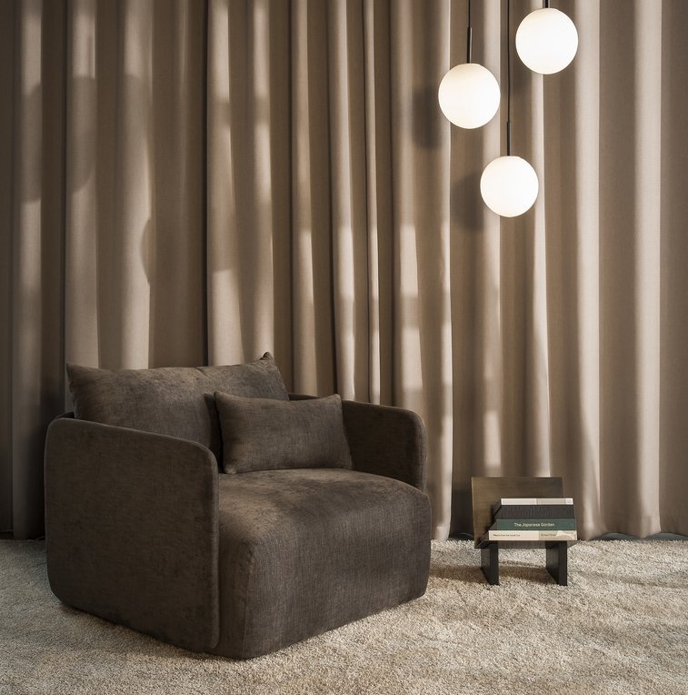 Menu OFFSET Sofa Pojedyncza - Tkanina Kvadrat Odcień Jasnoszary