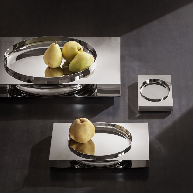 Georg Jensen PENUMBRA Stalowa Misa - Patera Dekoracyjna 30 cm / Srebrna Połysk