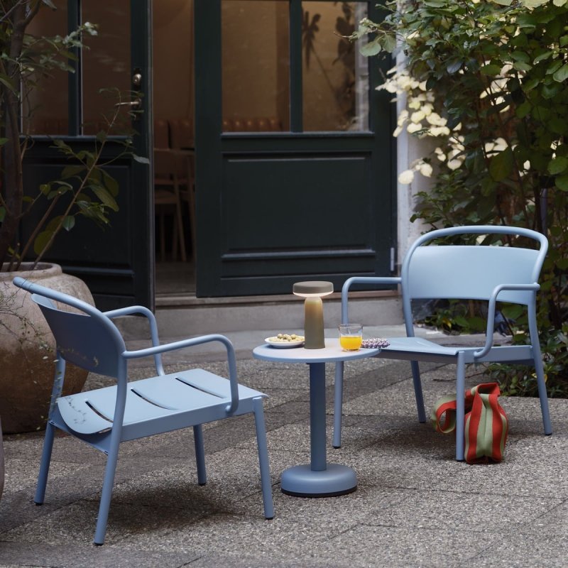 Muuto LINEAR OUTDOOR Stalowy Fotel Ogrodowy Lounge - Zewnętrzny / Czarny