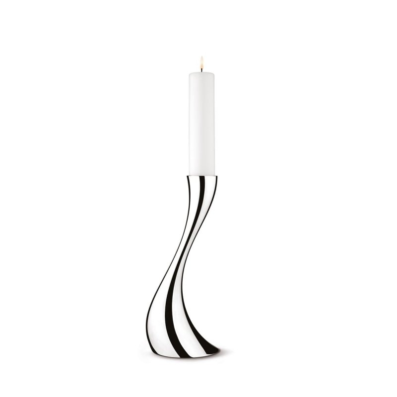 Georg Jensen COBRA Świecznik Podłogowy 40 cm Srebrny / Stal Polerowana