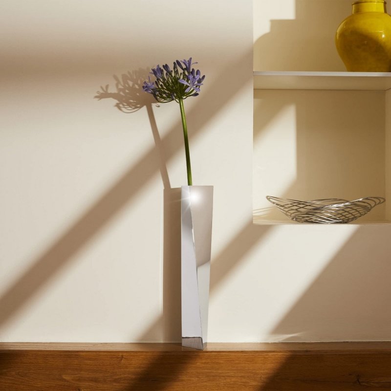 Alessi CREVASSE Stalowy Wazon do Kwiatów 42 cm / Polerowany
