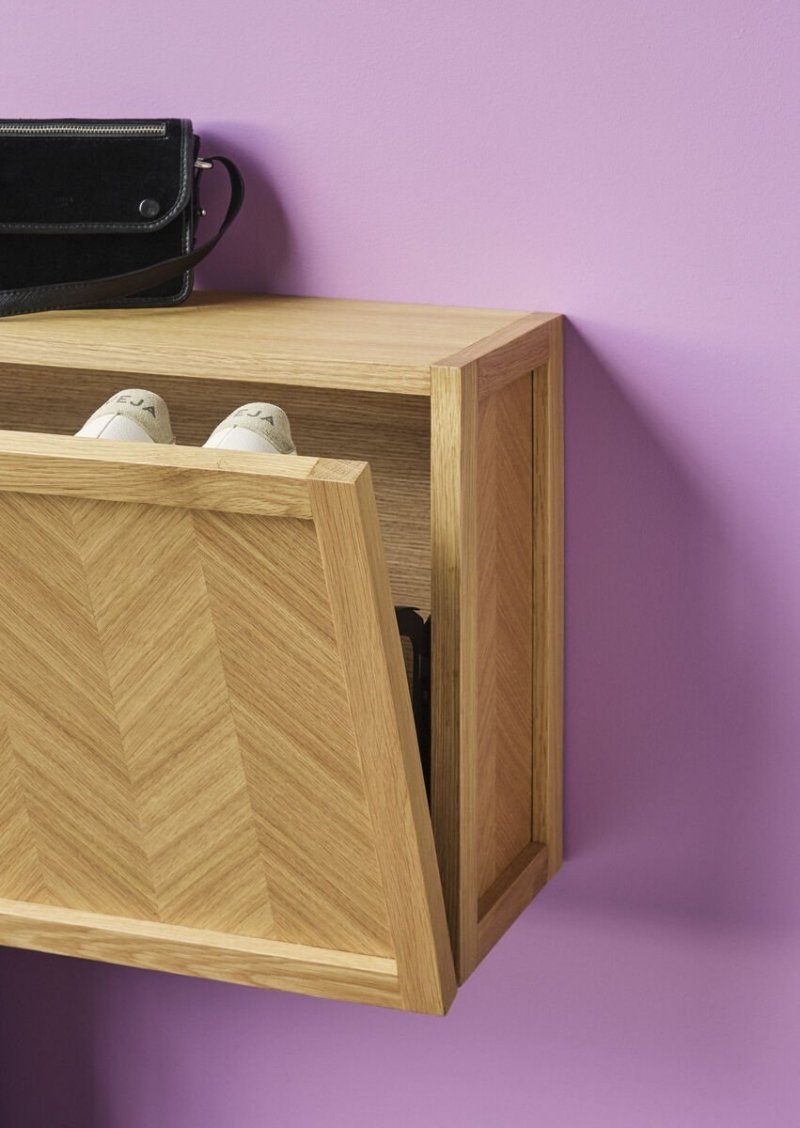 Hubsch HERRINGBONE Dębowa Szafka 100 cm / Ścienna Półka na Buty