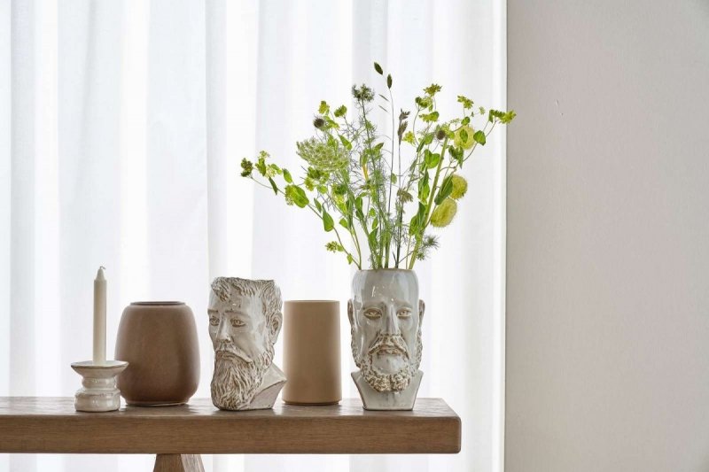 Villa Collection NORDIC Wazon do Kwiatów - Głowa 23 cm Biały