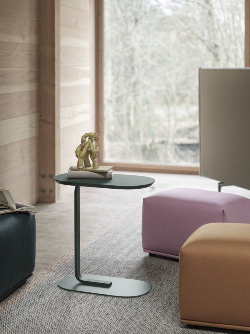 Muuto RELATE Stolik Pomocniczy - Boczny 73,5 cm Biały / Blat Dąb Naturalny