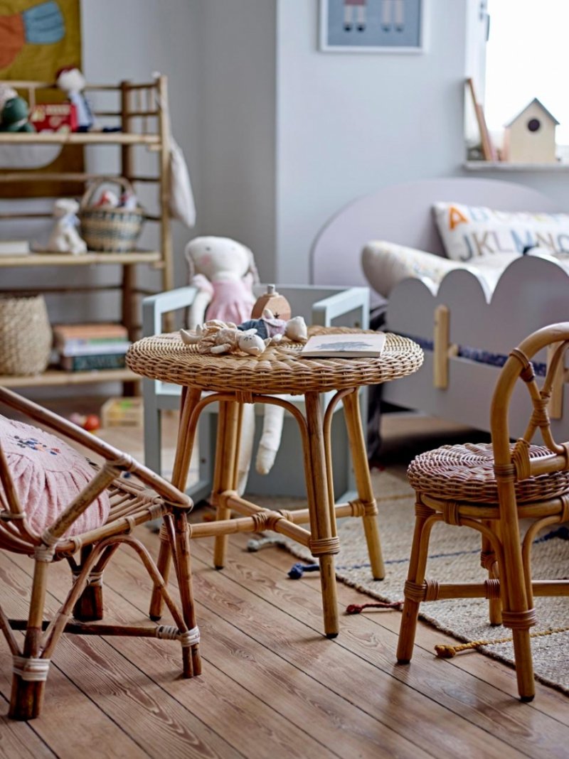 Bloomingville HORTENSE Rattanowy Stolik Kawowy dla Dzieci