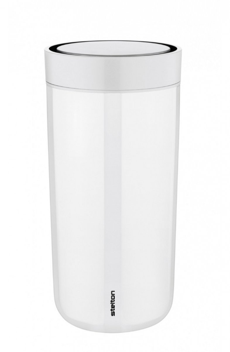 Stelton TO GO CLICK Stalowy Kubek Termiczny 400 ml Biały