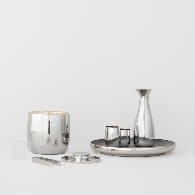 Stelton NORMAN FOSTER Stalowy Kubełek do Szampana - Pojemnik na Lód + Szczypce