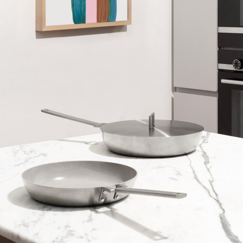 Alessi CONVIVO Patelnia Stalowa 24 cm / Srebrna Matowa