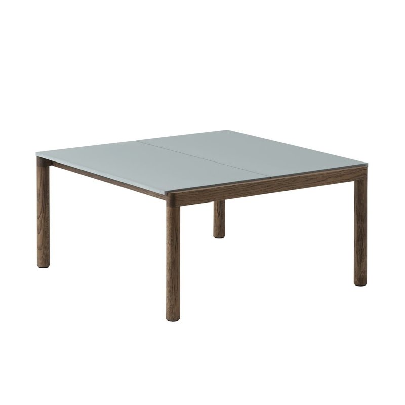 Muuto COUPLE Stolik Kawowy z Ceramicznym Blatem 84x80 cm / Ciemny Dąb - Blat Gładki Niebieski Pale Blue