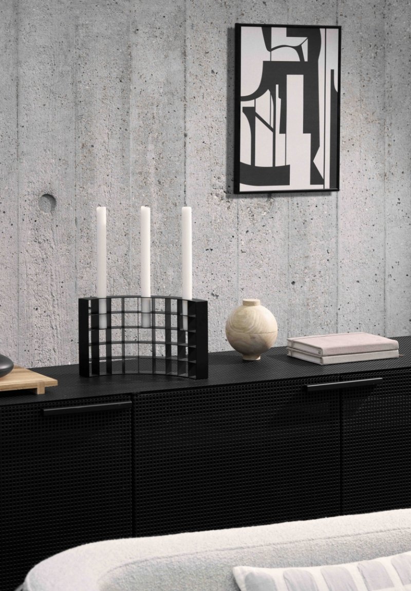 Kristina dam studio GRID Komoda Stalowa 160 cm / Czarna