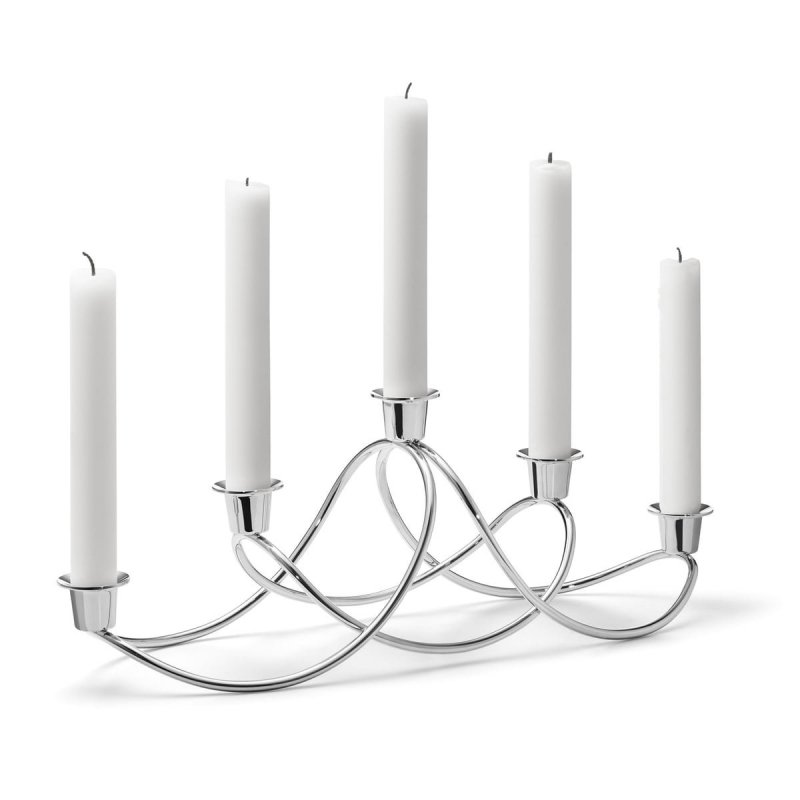 Georg Jensen HARMONY Świecznik Pięcioramienny ze Stali Polerowanej