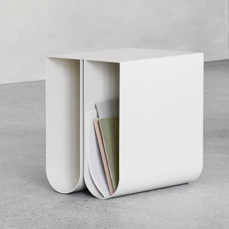 Kristina dam studio CURVED Stalowy Stolik Pomocniczy - Boczny / Srebrny