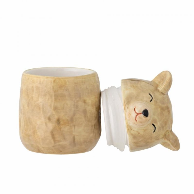 Bloomingville PUK Ceramiczny Pojemnik z Pokrywką / Brązowy Miś