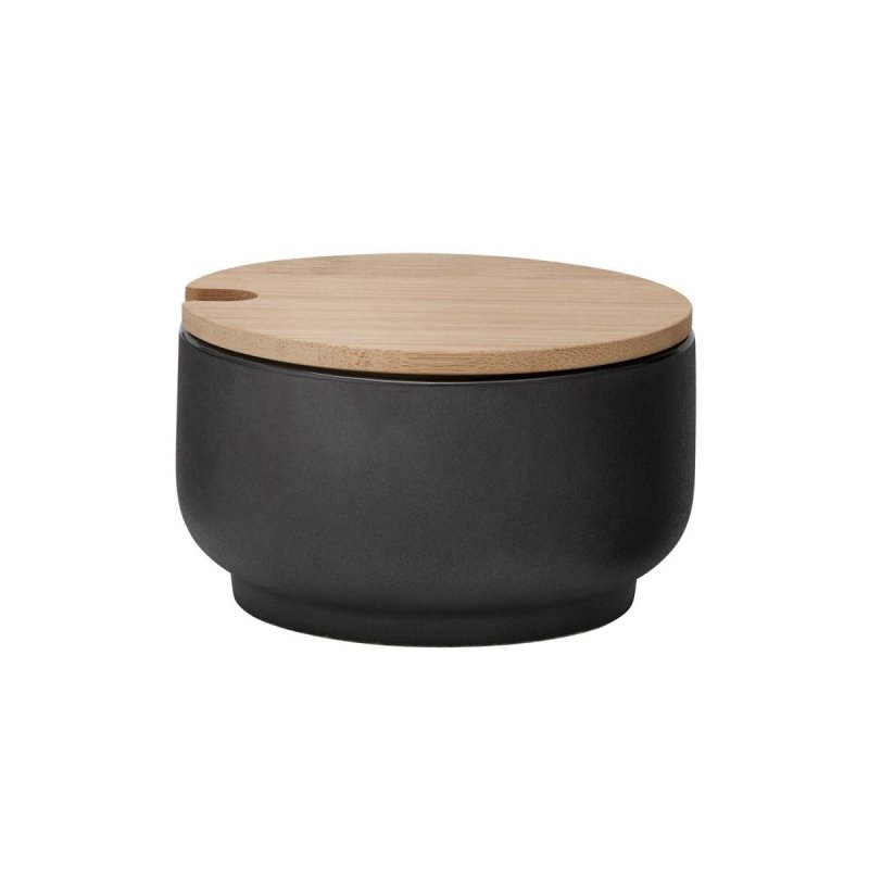 Stelton THEO Cukiernica z Drewnianą Pokrywką / Czarna
