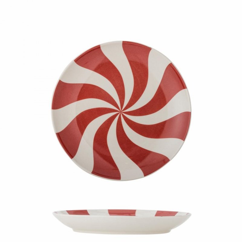 Bloomingville CHRISTMAS YULE Świąteczny Talerz Śniadaniowy 23 cm / Czerwony