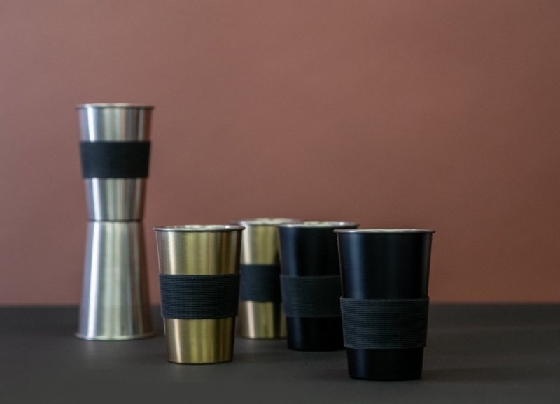 Sagaform TO GO Kubek Stalowy 500 ml - Zestaw 2 Kubków Srebrny