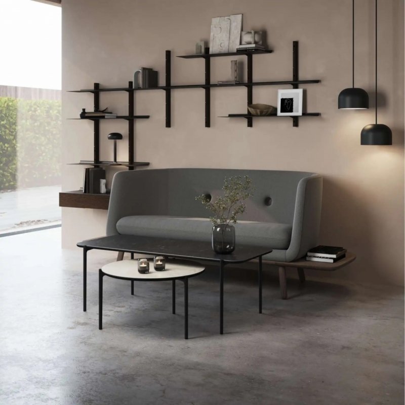 Eva Solo SAVOYE Okrągły Stolik Kawowy 60 cm z Ceramicznym Blatem / Czarny - Blat Czarny