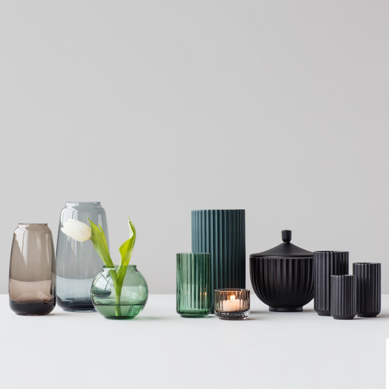 Lyngby Porcelain LYNGBY Wazon do Kwiatów 25 cm Copenhagen Green - Ciemnozielony