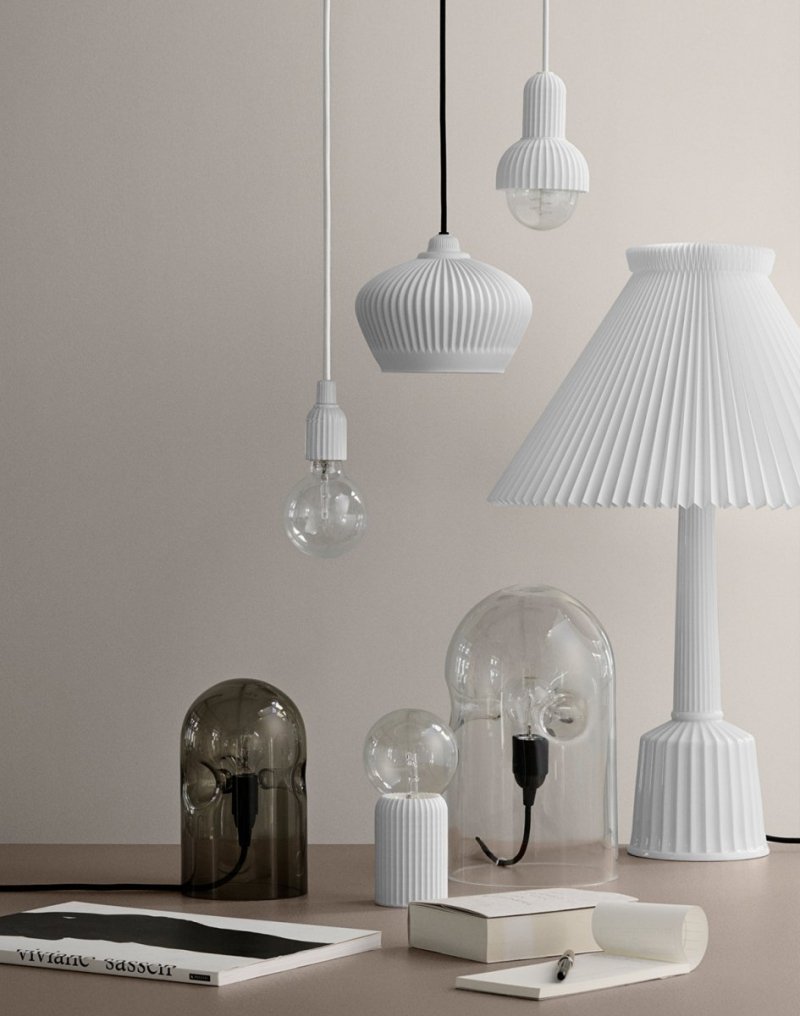 Lyngby LE KLINT Lampa Stołowa Porcelanowa 60 cm Biała