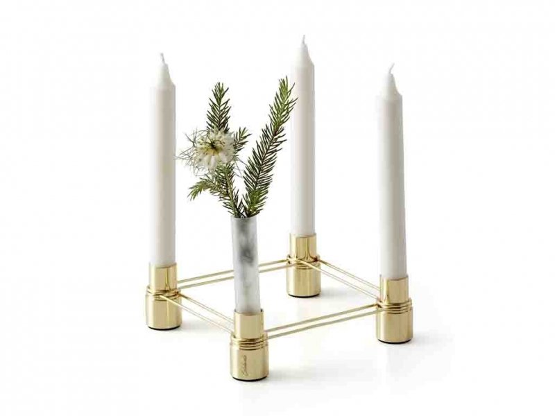 Scandinavia Design LINK Świecznik / Wazon 2w1 Złoty