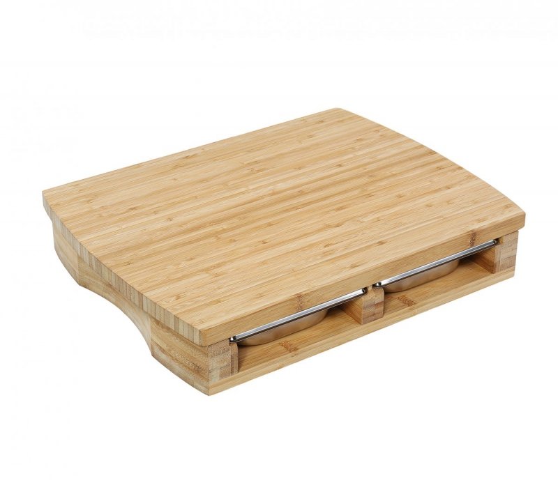 Zassenhaus ECO LINE Bambusowa Deska do Krojenia z 2 Stalowymi Tackami 46 cm