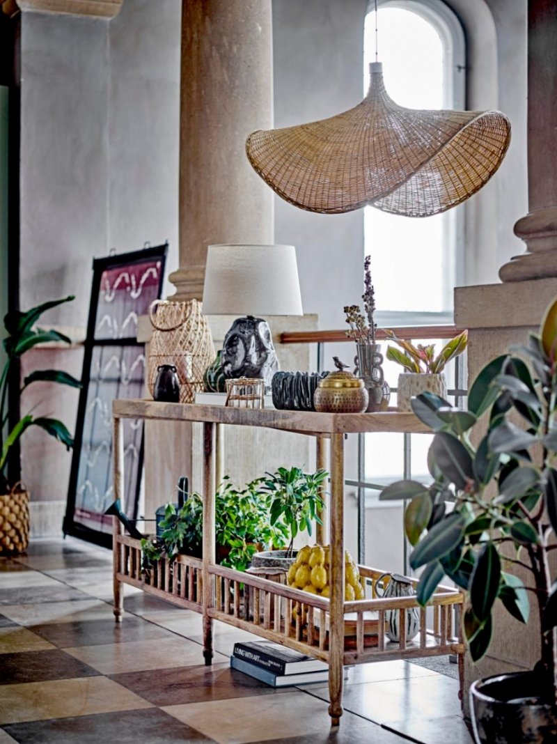 Bloomingville KEIRA Lampa Stołowa z Kloszem / Czarna