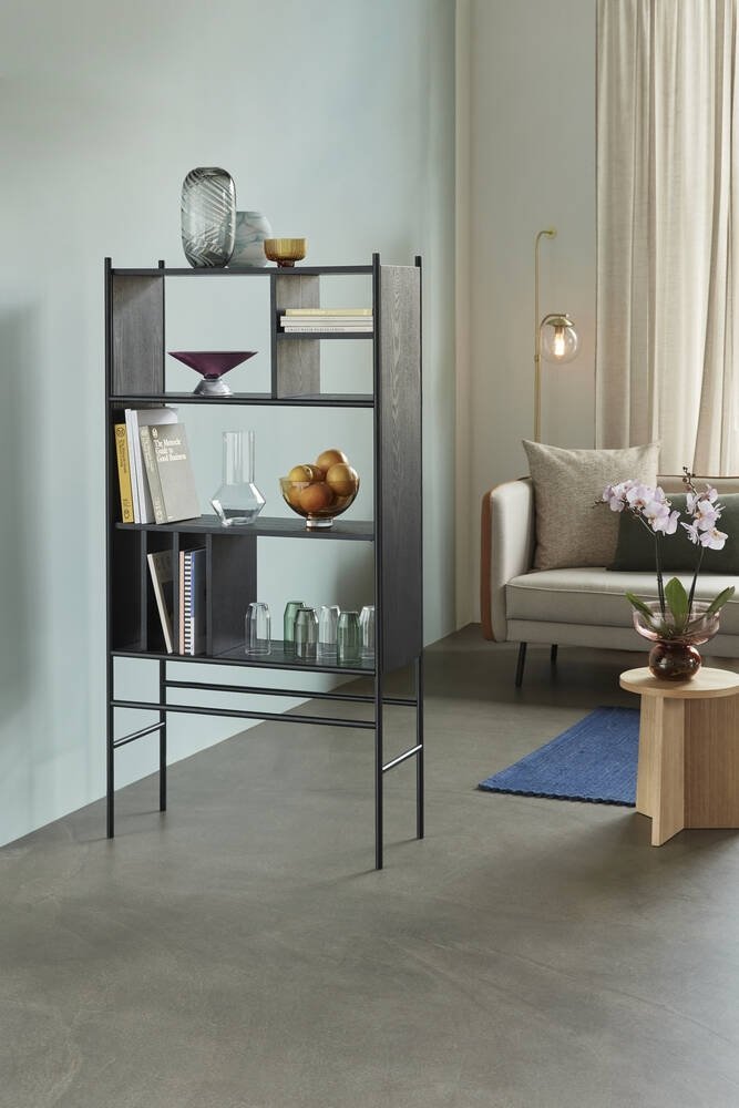 Hübsch NORDIC Regał Otwarty 160 cm Czarny