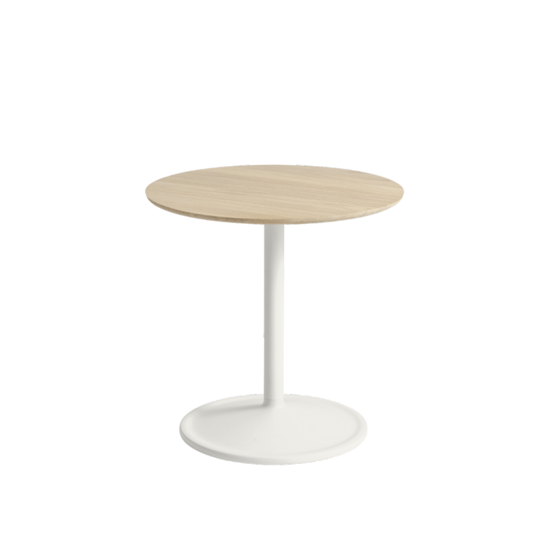 Muuto SOFT SIDE Stolik Okrągły 48 cm Biały / Blat 48 cm Dąb Naturalny