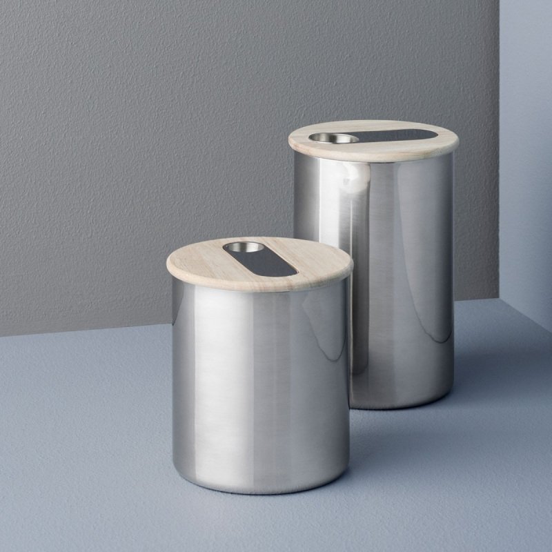 Stelton SCOOP Stalowy Pojemnik do Kawy Herbaty 300 g / Srebrny
