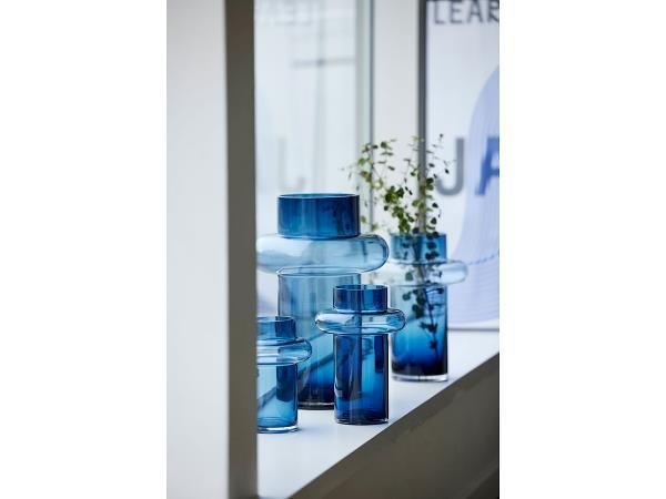 Lyngby Glass TUBE Wazon do Kwiatów 20 cm / Niebieski