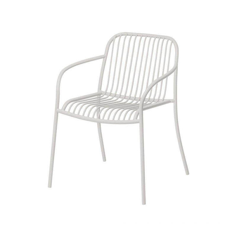 Blomus YUA WIRE Krzesło Ogrodowe z Podłokietnikami / Jasnoszare Silk Grey