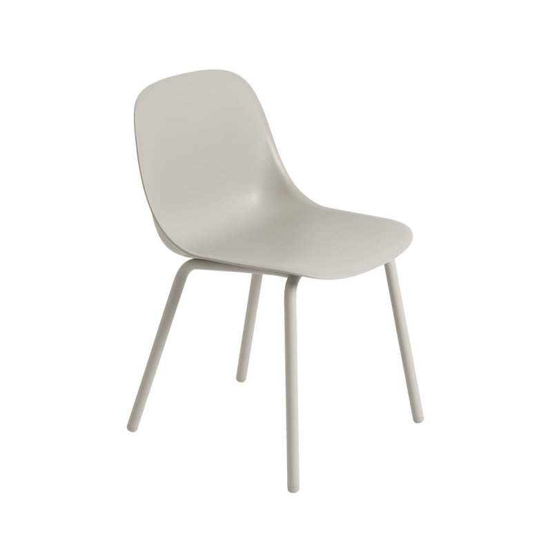Muuto FIBER OUTDOOR Krzesło Ogrodowe - Zewnętrzne / Szare