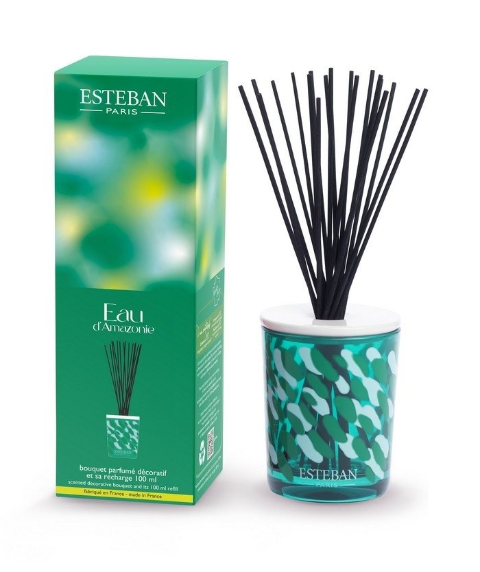 Esteban PARIS Dekoracyjny Dyfuzor Zapachowy z Patyczkami 100 ml / Zapach Eau d'Amazonie