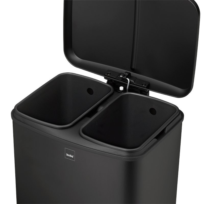 Kela DAVINO Kosz do Segregacji Odpadów 2 x 12 l / Czarny