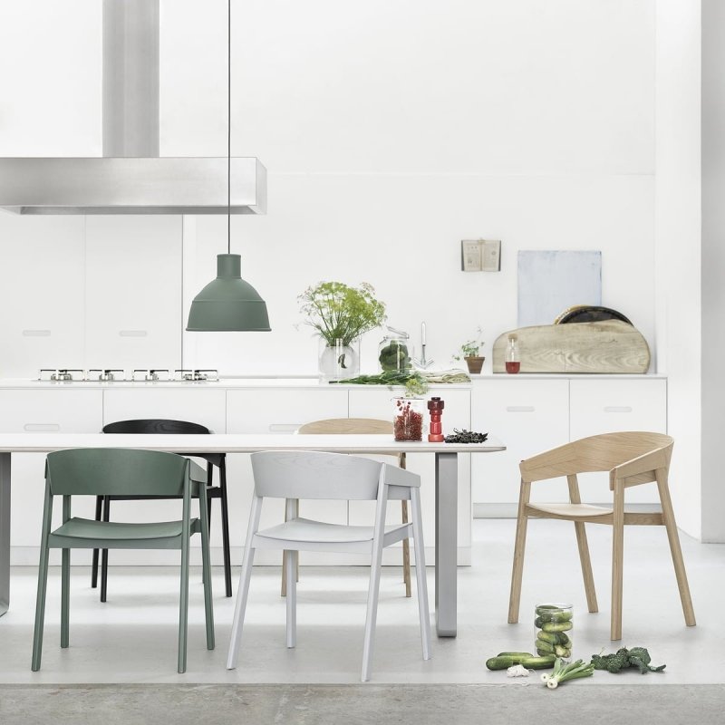 Muuto COVER Krzesło Drewniane - Ciemnoszare