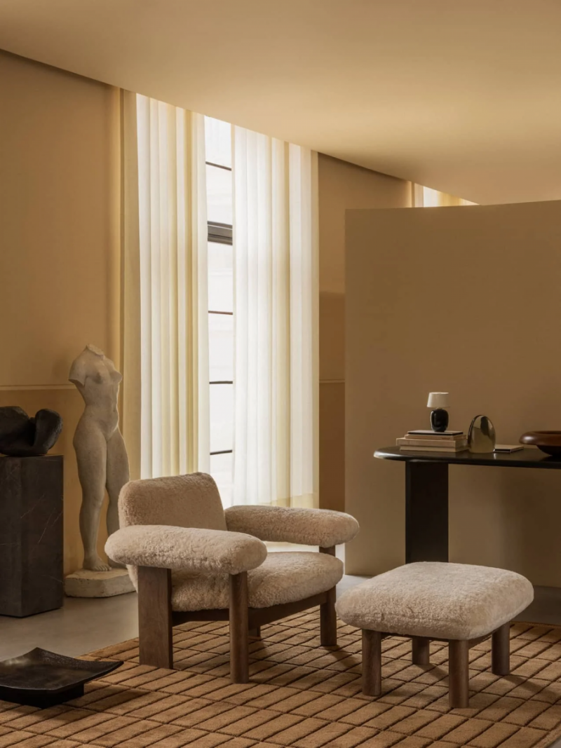 dywan wełniany brązowy skandynawski design