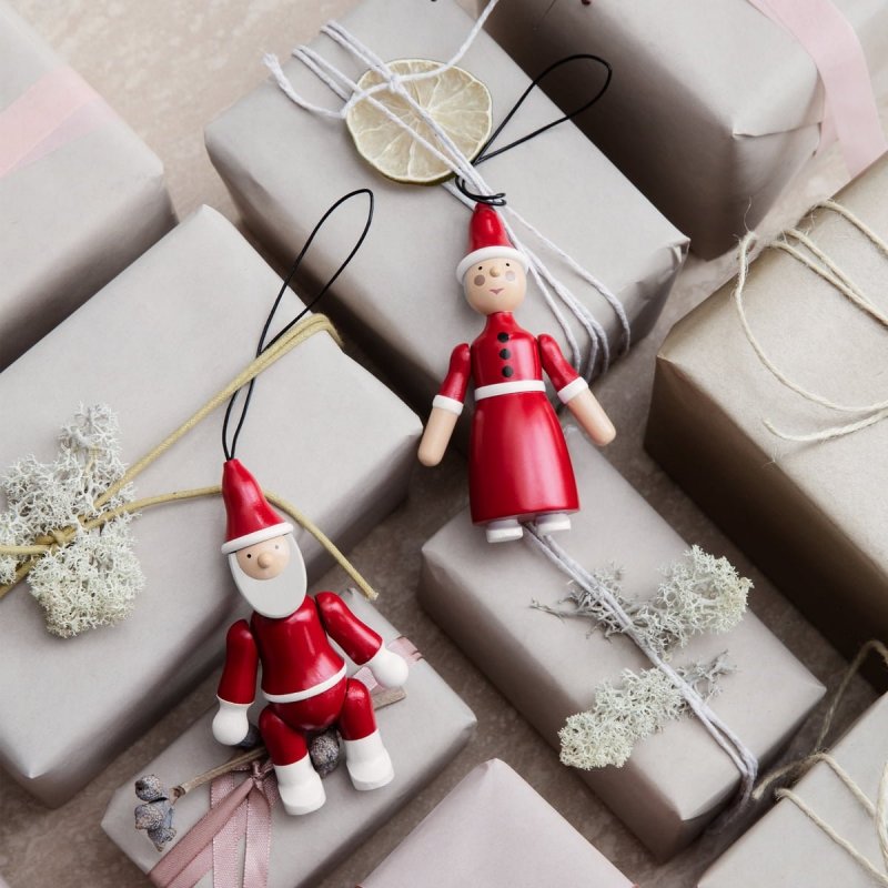 Kay Bojesen CHRISTMAS Świąteczna Zawieszka Choinkowa / Santa Claus and Santa Clara 2 Szt.