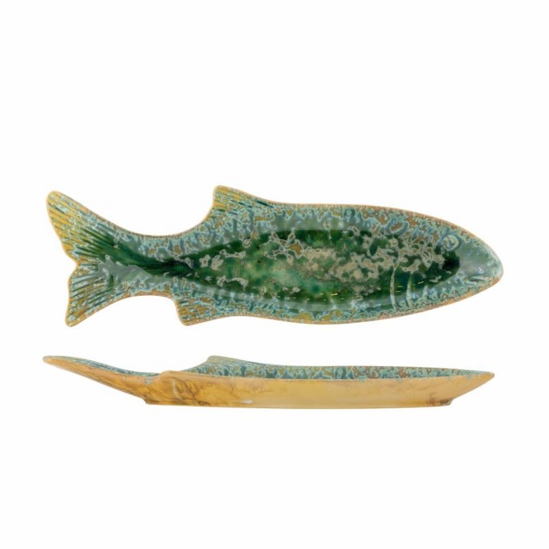 Stoneware półmisek z efektem reaktywnej glazury